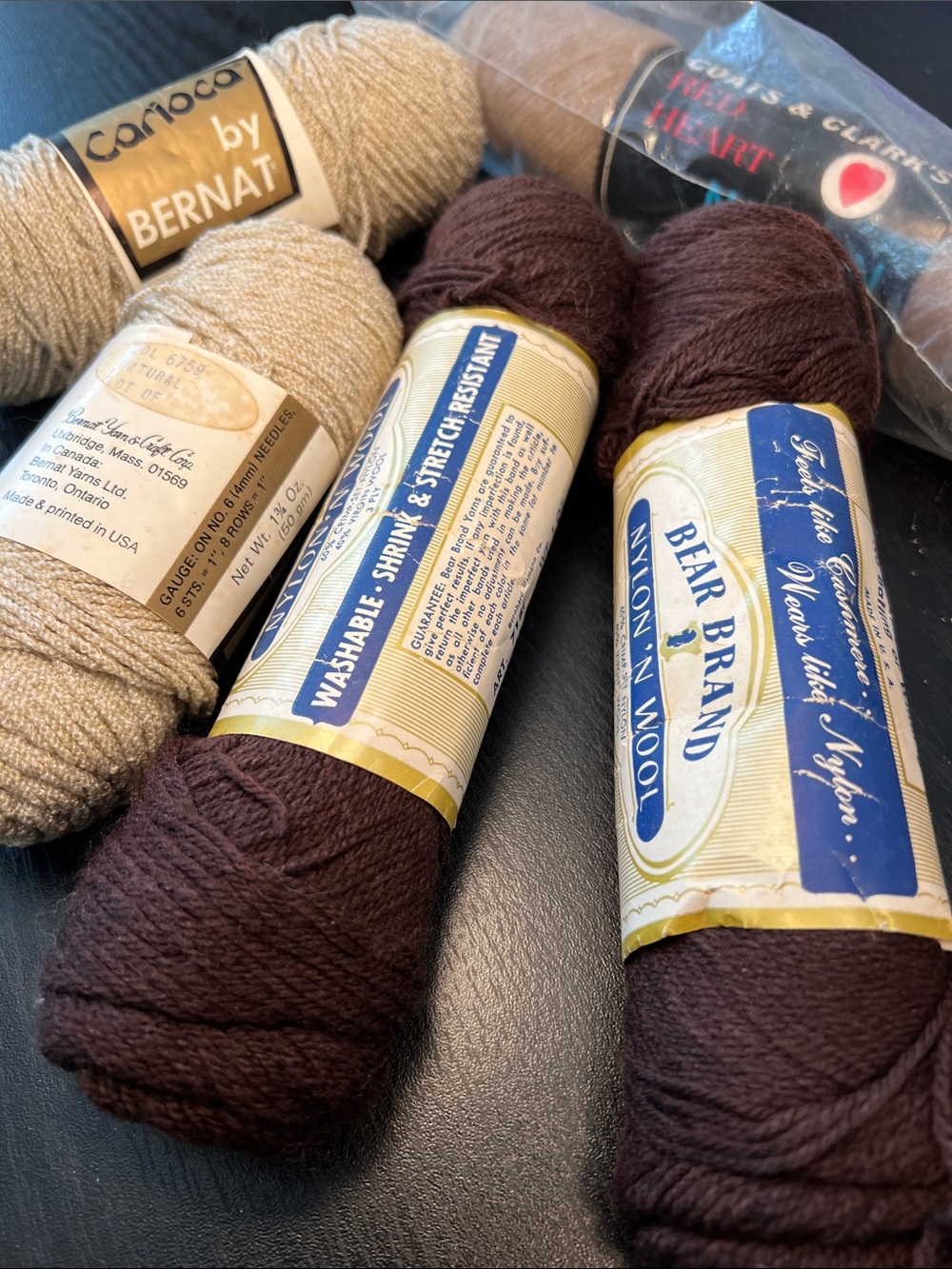 Coats & Clarks Crimpset Nylon Wool 40% Virgin Wool Skein Yarn Lot Knitting